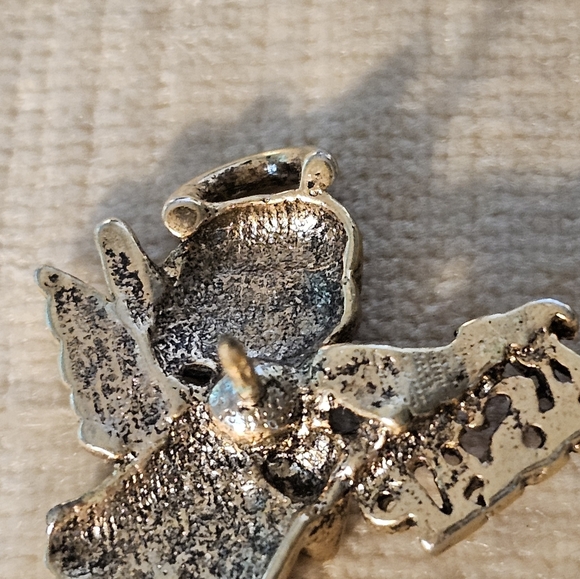 Brooch ASAP Flying Guardian Angel "As Soon As Possible" gold Tone Pin tie tack - Picture 5 of 6